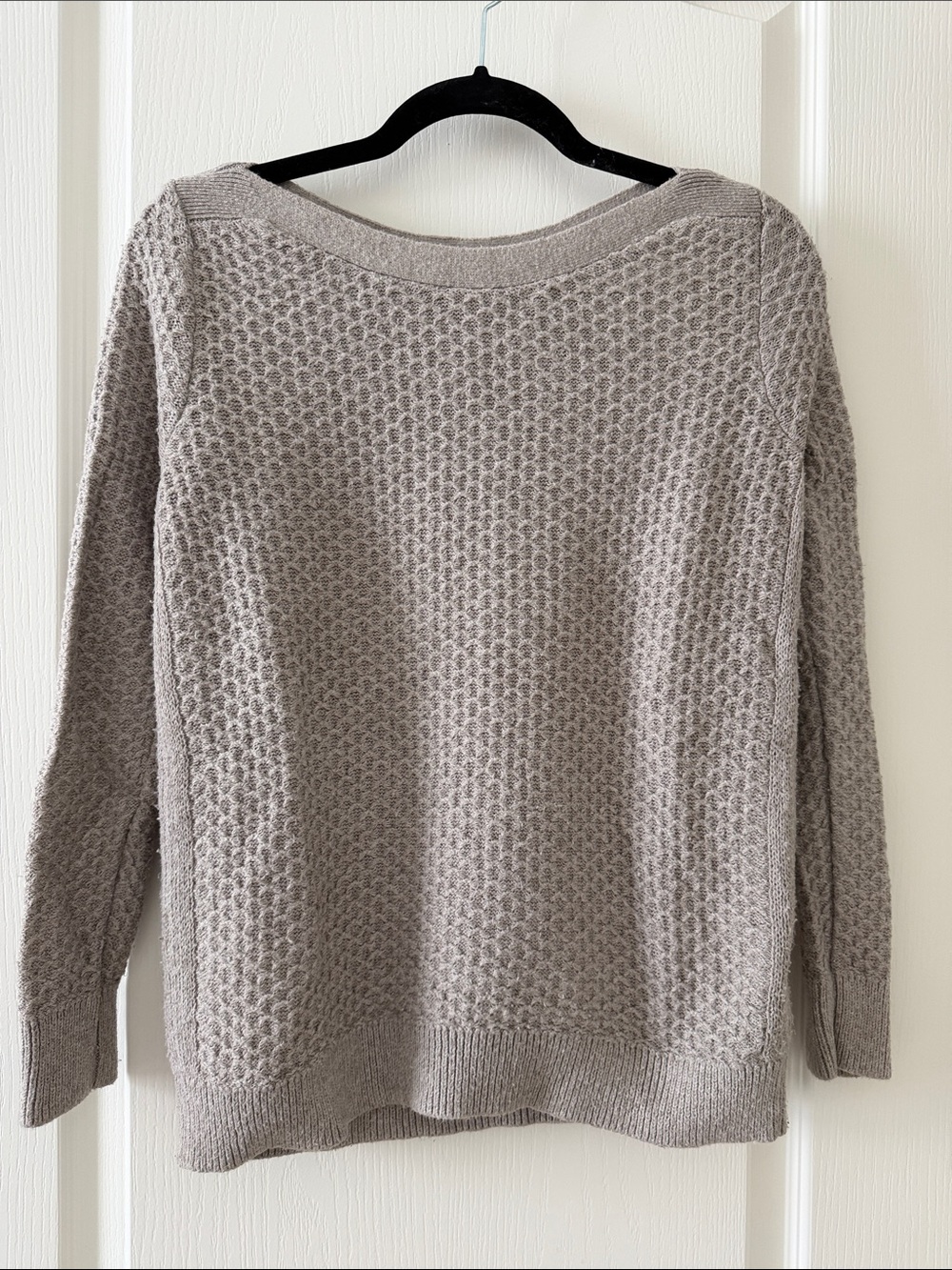 Old Navy Gray Scoop Neck Textured Knit Sweater